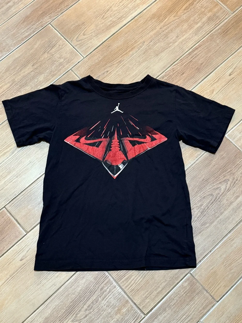 Jordan Black Tee with Red Graphic Jumpman